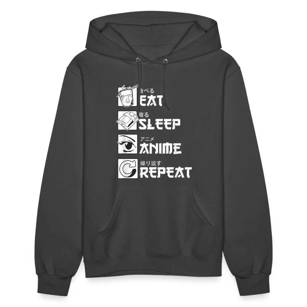 Eat Sleep Anime Repeat Premium Women's Hoodie Sweatshirt - asphalt