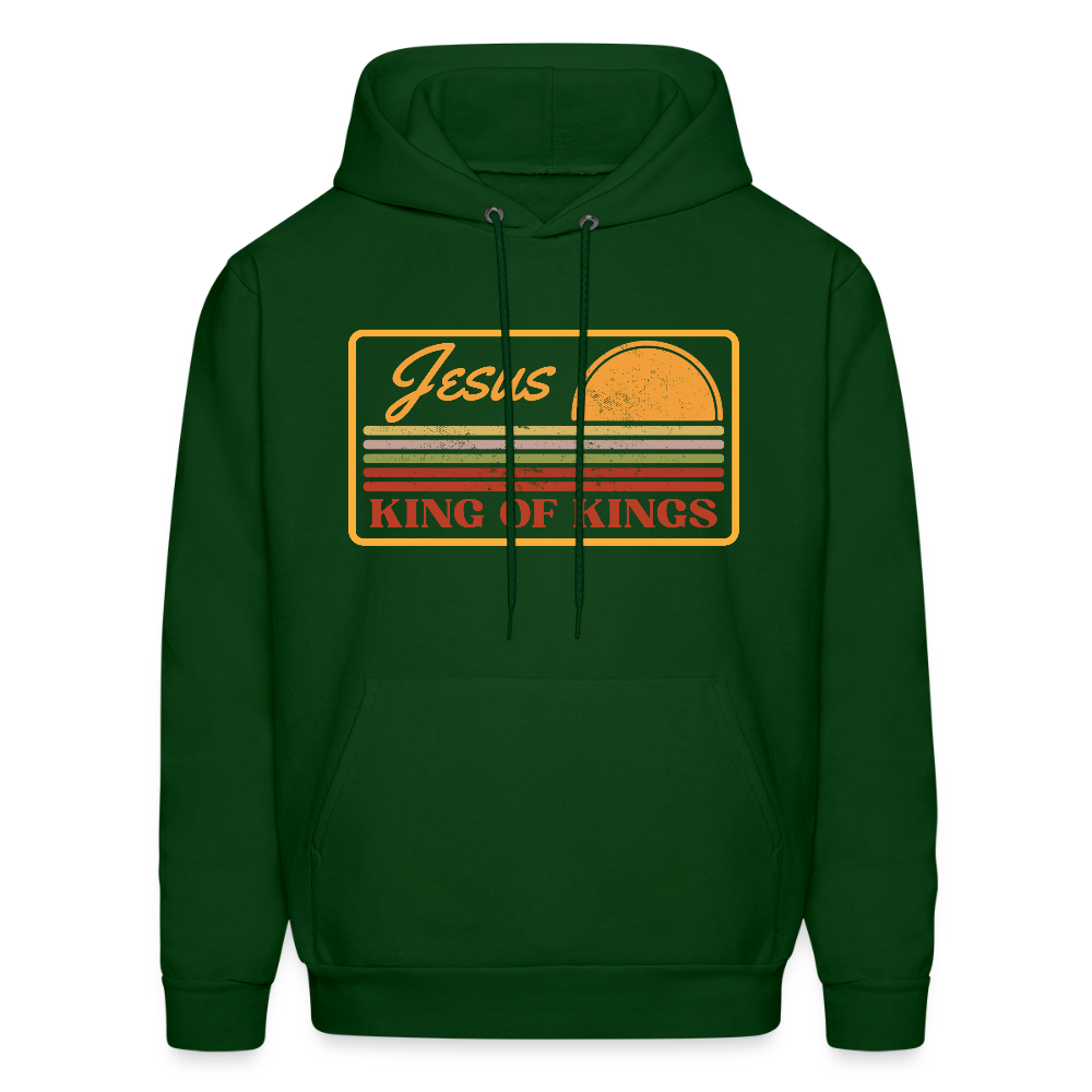 Jesus King of Kings Christian Unisex Hoodie Sweatshirt - forest green