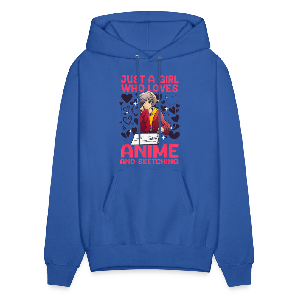 Just A Girl Who Loves Anime and Sketching IV Premium Hoodie Sweatshirt - royal blue