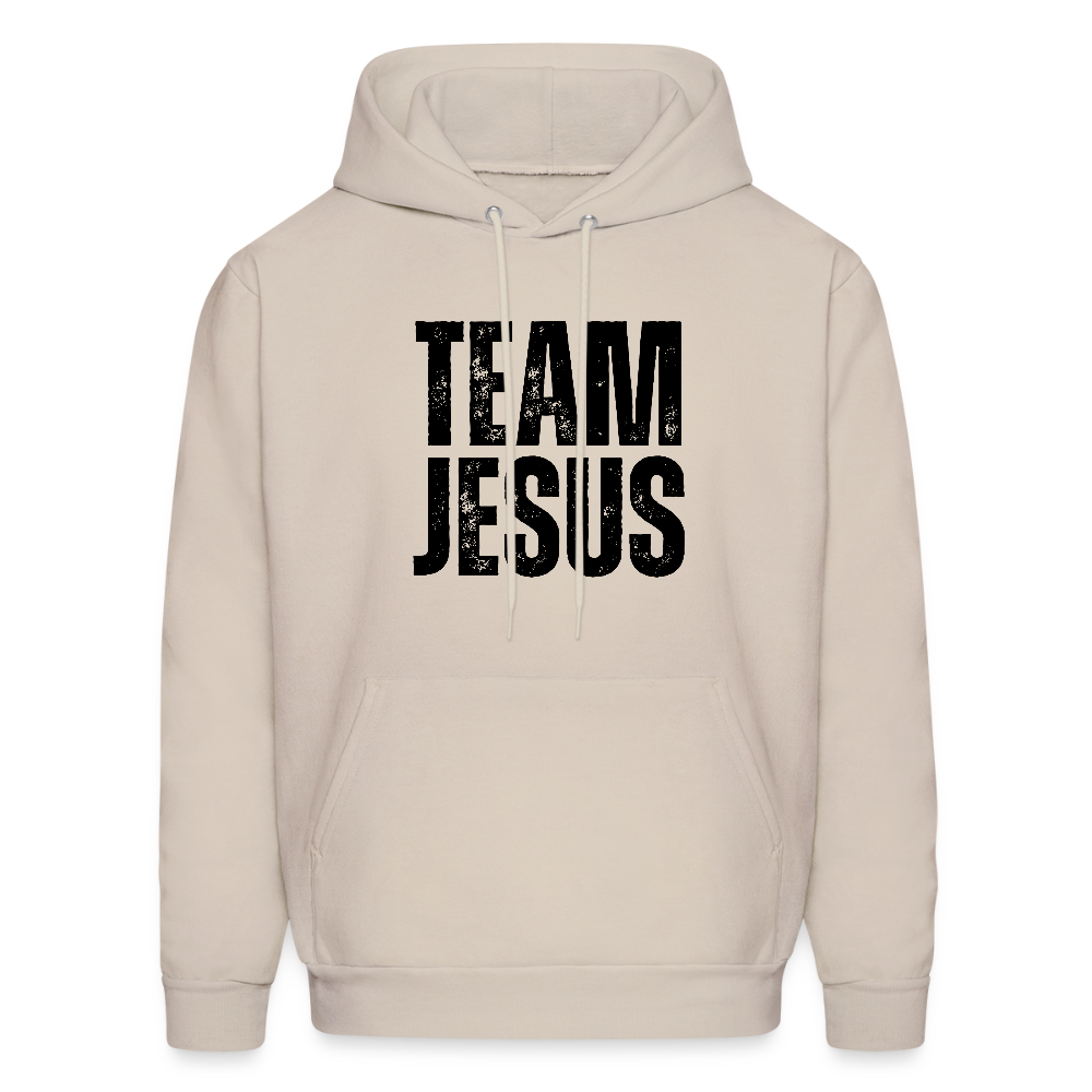 Team Jesus Weathered Print Unisex Christian Hoodie Sweatshirt - Sand