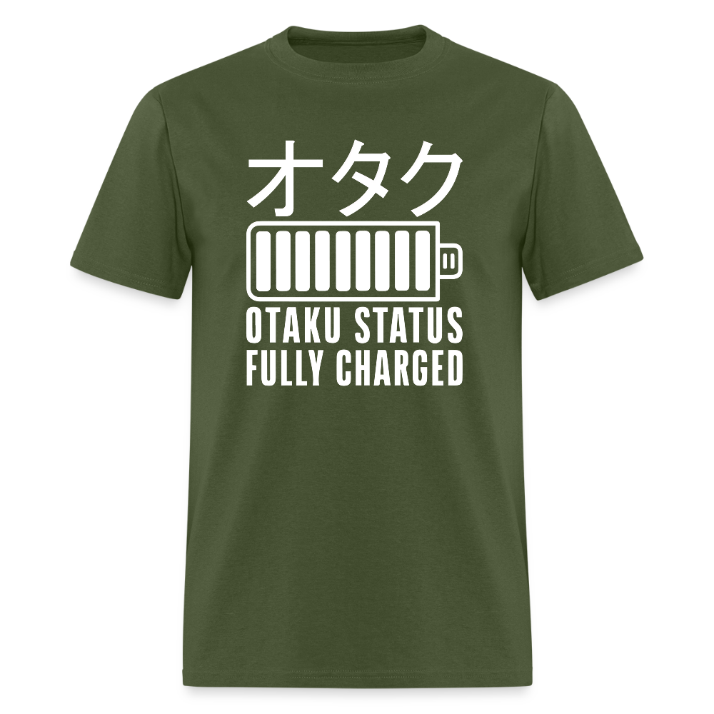 Otaku Status Fully Charged Japanese Anime Premium Unisex T-Shirt - military green