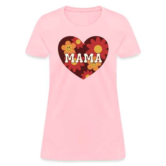 Mama Heart Flowers Women's T-Shirt - pink