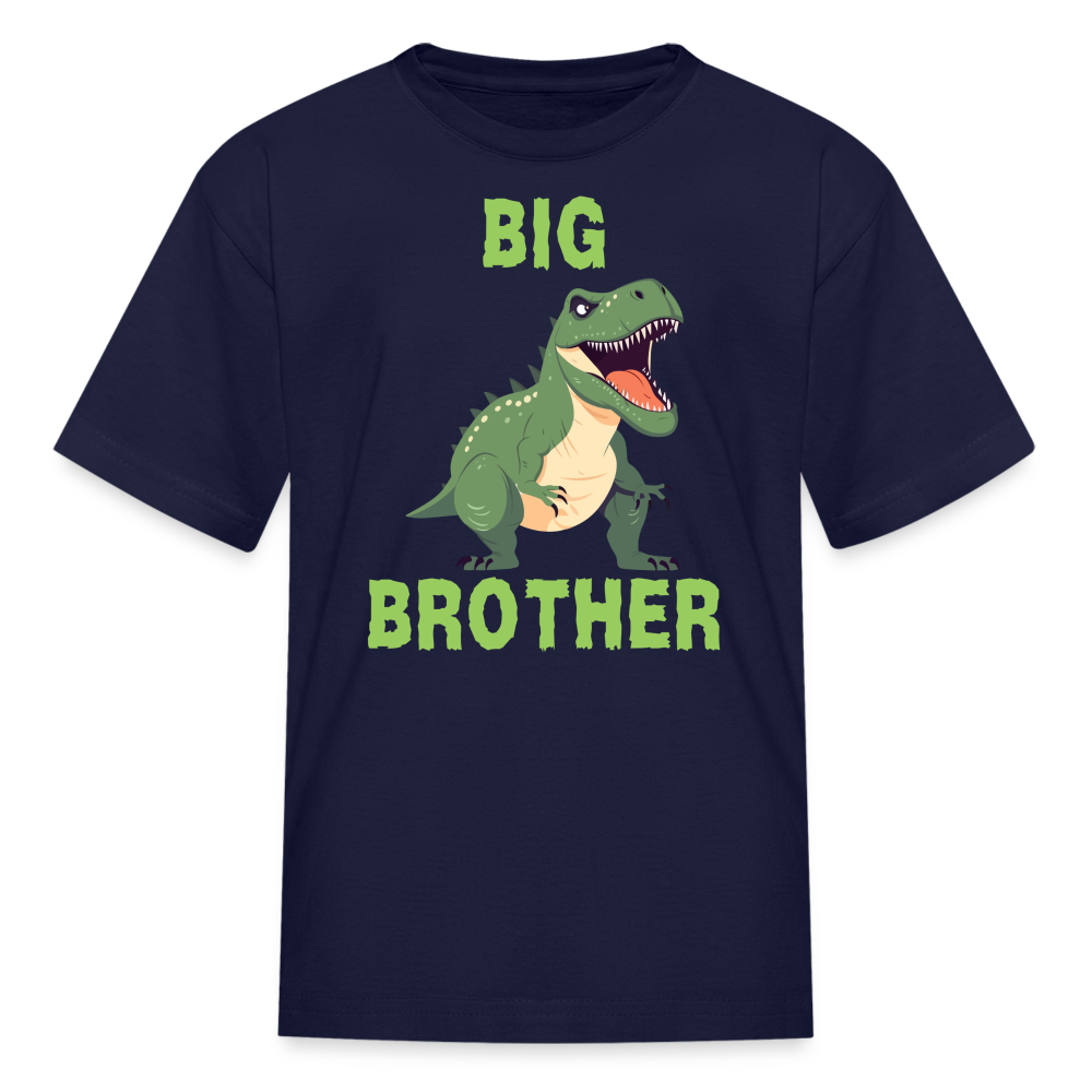 Youth Big Brother T-Rex Dinosaur T-Shirt - navy