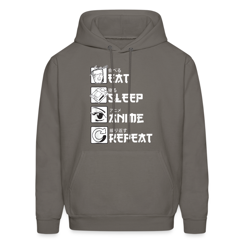 Eat Sleep Anime Repeat Premium Unisex Hoodie Sweatshirt - asphalt gray