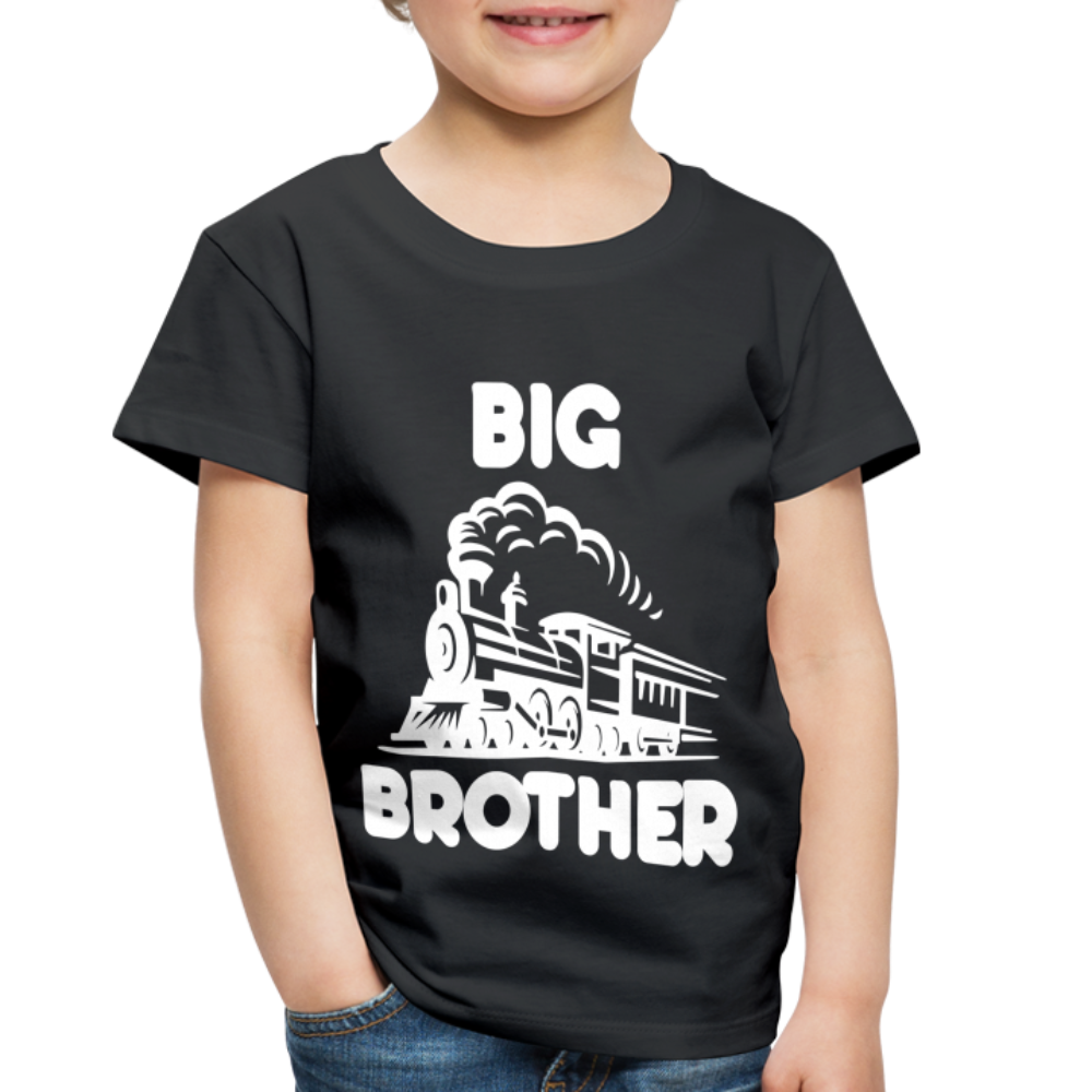 Toddler Big Brother Train Front T-Shirt - black