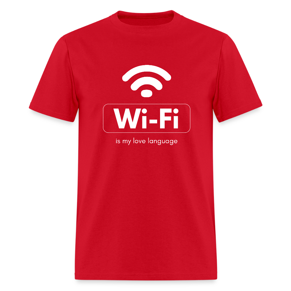 Wi-Fi is My Love Language Funny Unisex T-Shirt - red