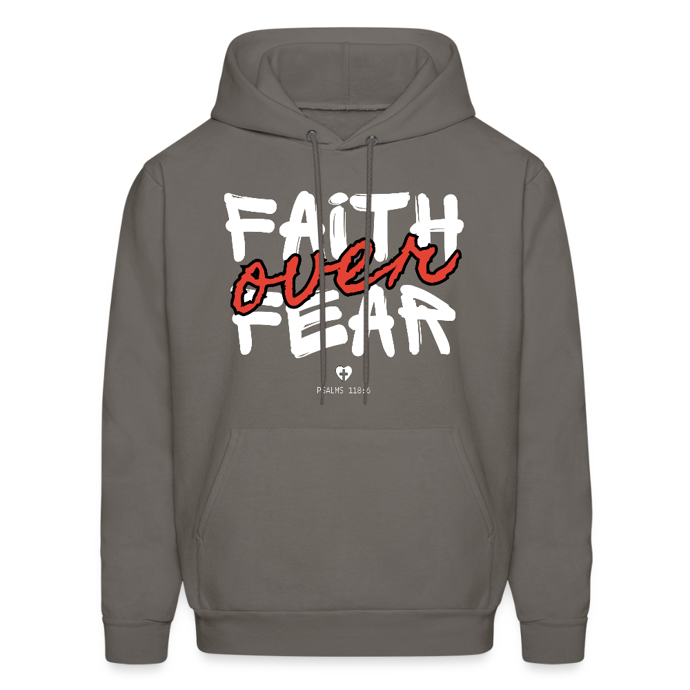 Faith Over Fear Psalms 118:6 Unisex Christian Hoodie Sweatshirt - asphalt gray