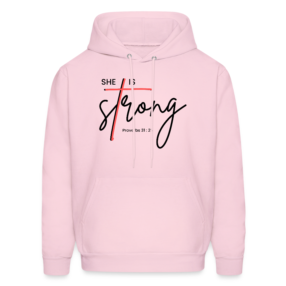 She is Strong Unisex Christian Hoodie Sweatshirt - pale pink