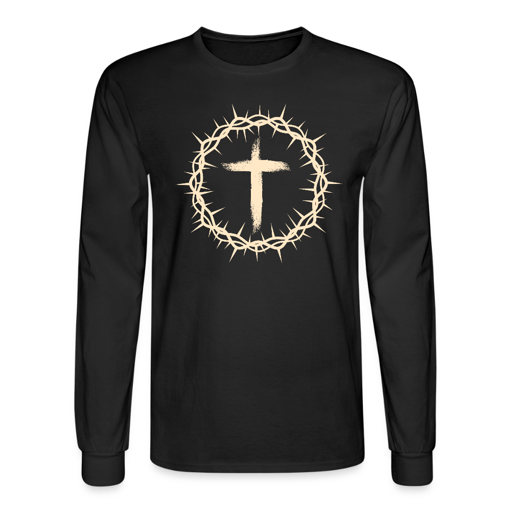 Crown of Thorns Christian Unisex Long Sleeve T-Shirt - black