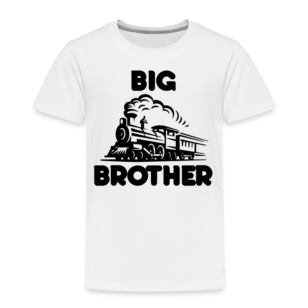 Toddler Big Brother Train Black Print T-Shirt - white