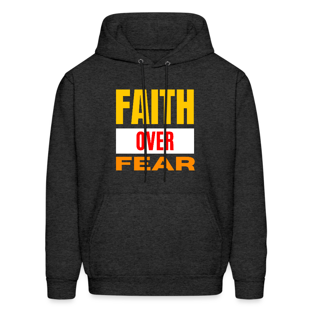 Faith Over Fear Bold Christian Unisex Hoodie Sweatshirt - charcoal grey
