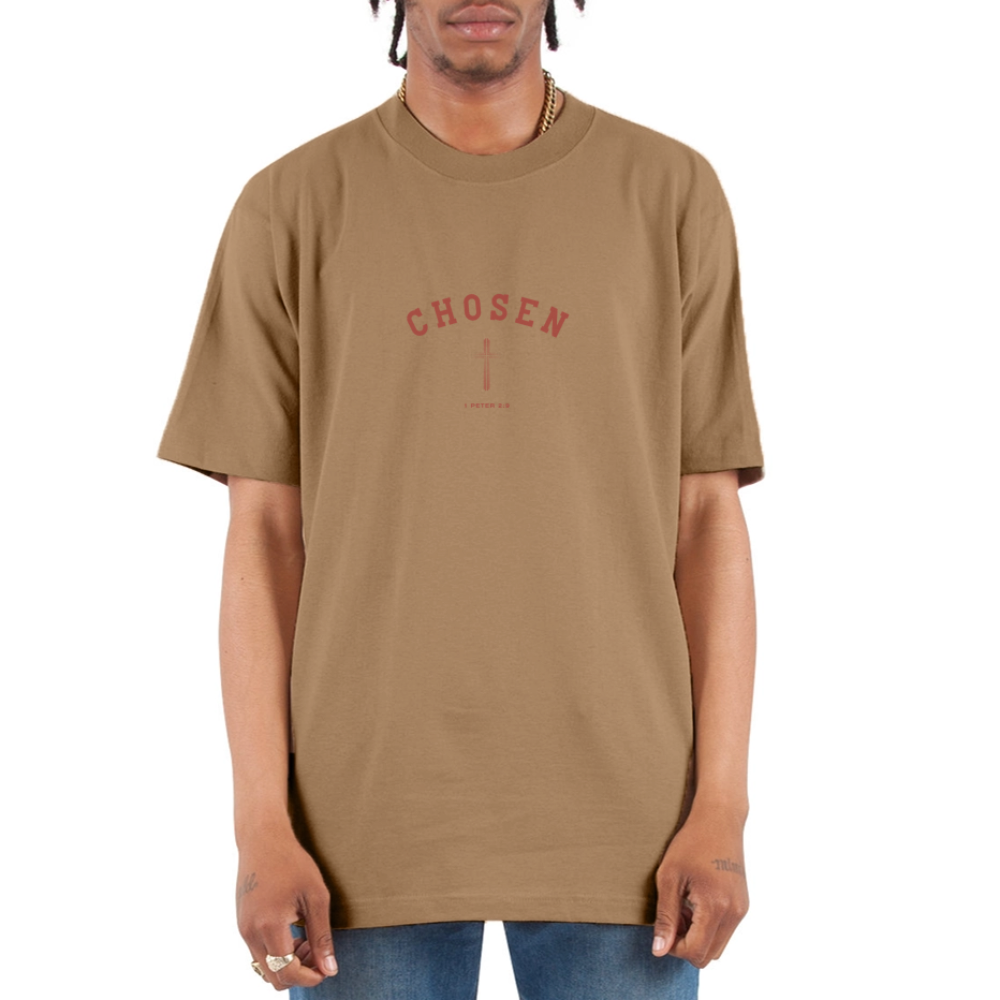 Chosen Christian Oversized Unisex Heavyweight T-Shirt - khaki