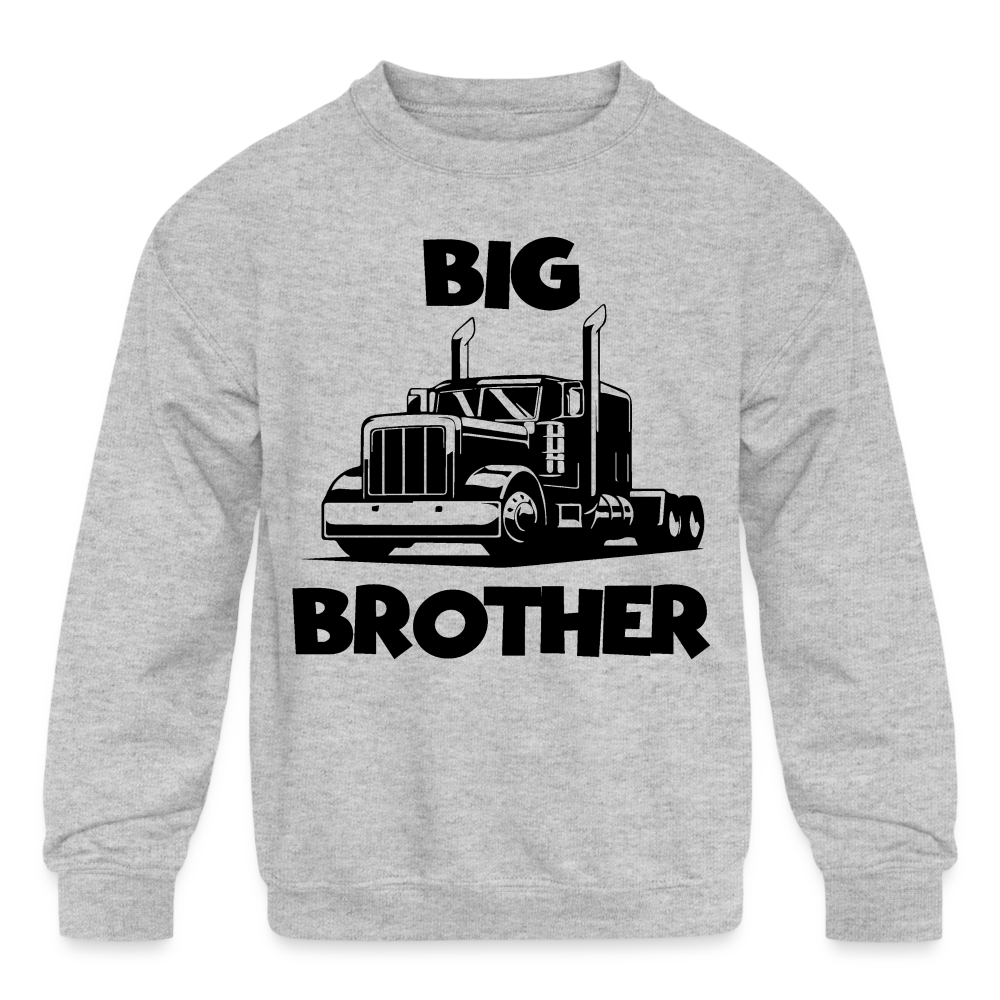 Youth Big Brother Big Rig Crewneck Sweatshirt - heather gray