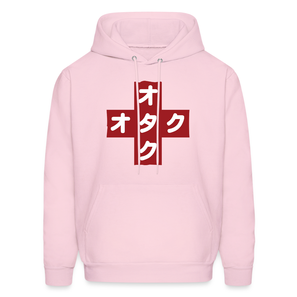 Otaku Red Cross Anime Premium Unisex Hoodie Sweatshirt - pale pink