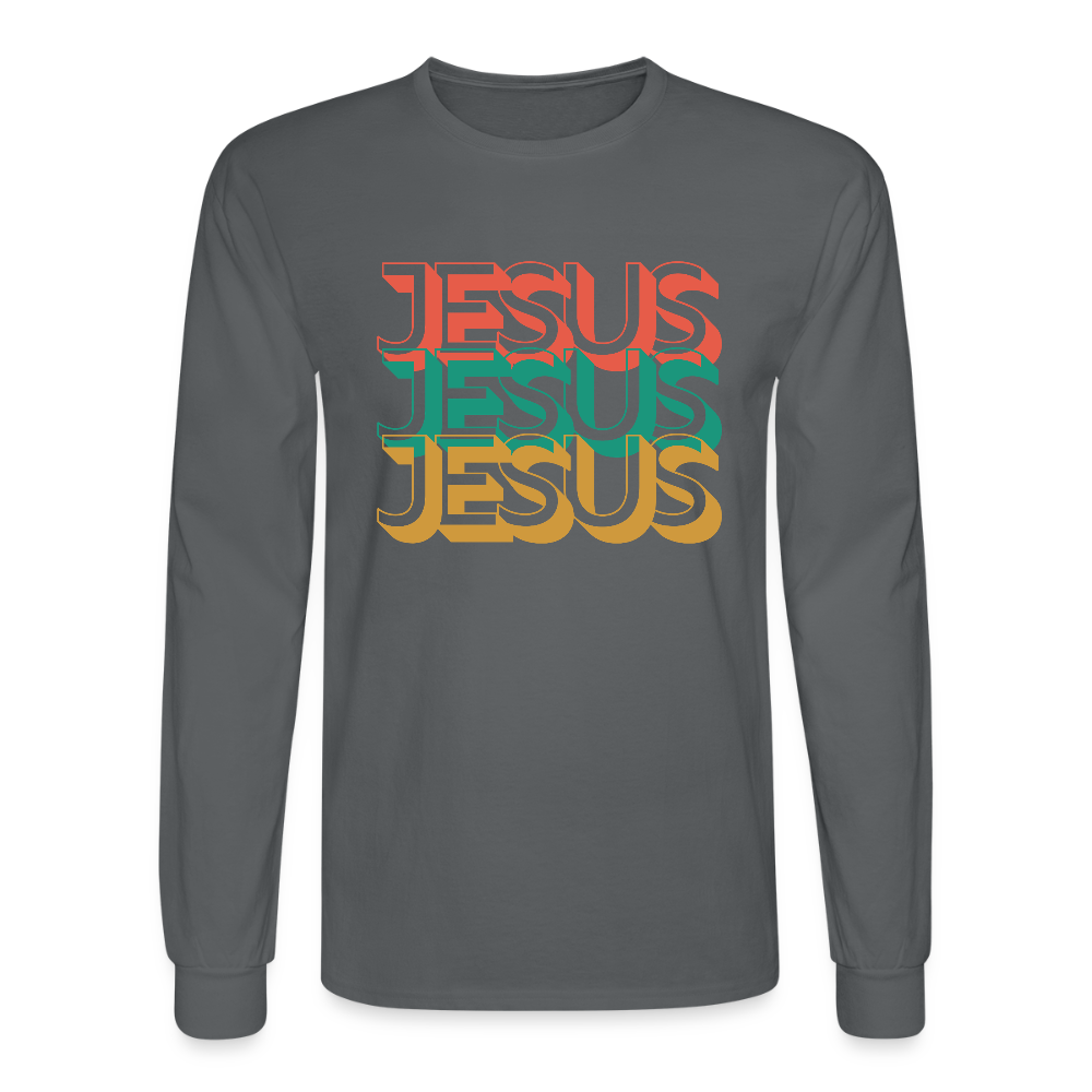 Jesus Jesus Jesus Christian Unisex Long Sleeve T-Shirt - charcoal