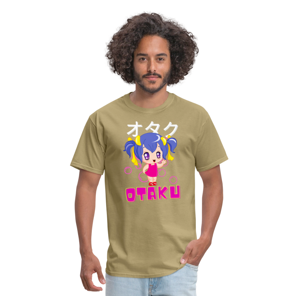 Otaku English Japanese Anime Fan Girl Premium Unisex T-Shirt - khaki