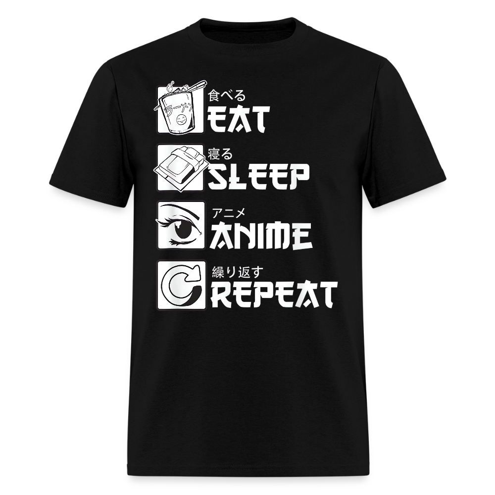 Eat Sleep Anime Repeat Premium Unisex T-Shirt - black
