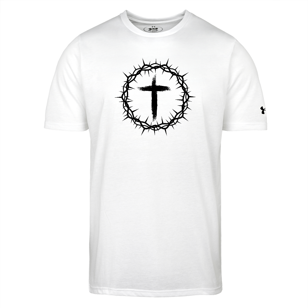 Crown of Thorns Authentic Under Armour Men's Athletic 2.0 Christian T-Shirt - white