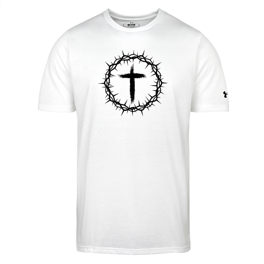 Crown of Thorns Authentic Under Armour Men's Athletic 2.0 Christian T-Shirt - white