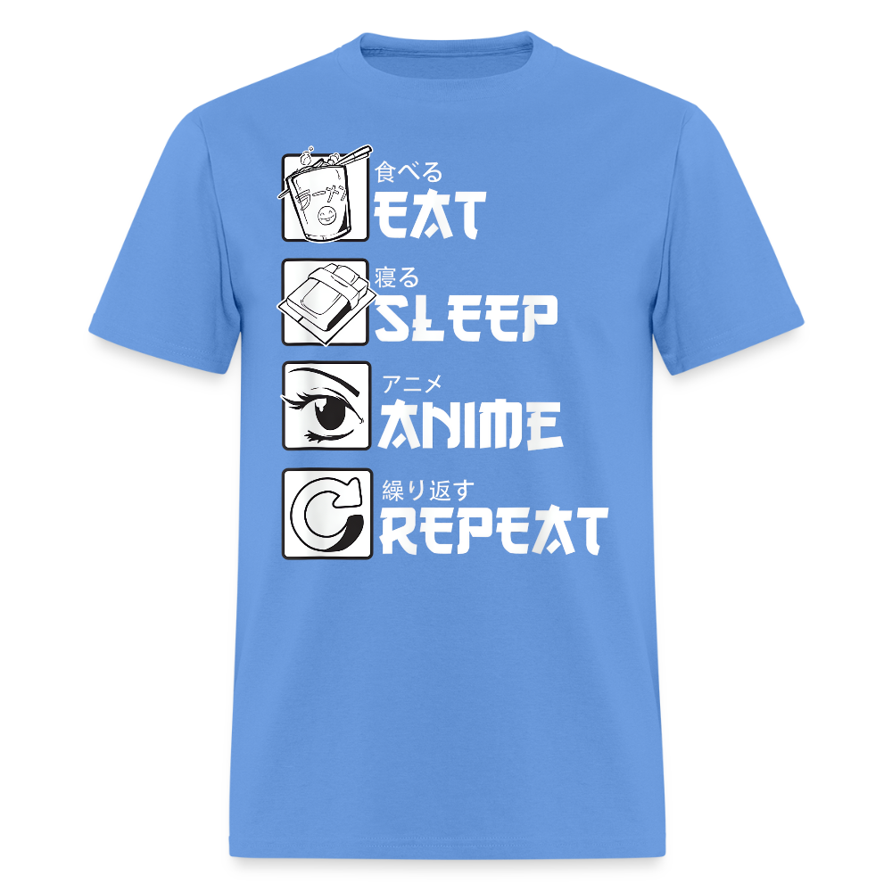 Eat Sleep Anime Repeat Premium Unisex T-Shirt - carolina blue
