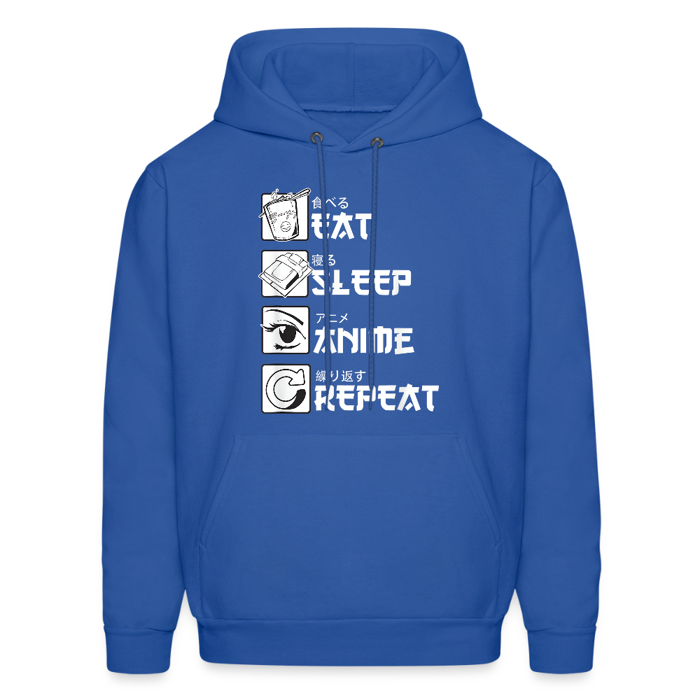 Eat Sleep Anime Repeat Premium Unisex Hoodie Sweatshirt - royal blue