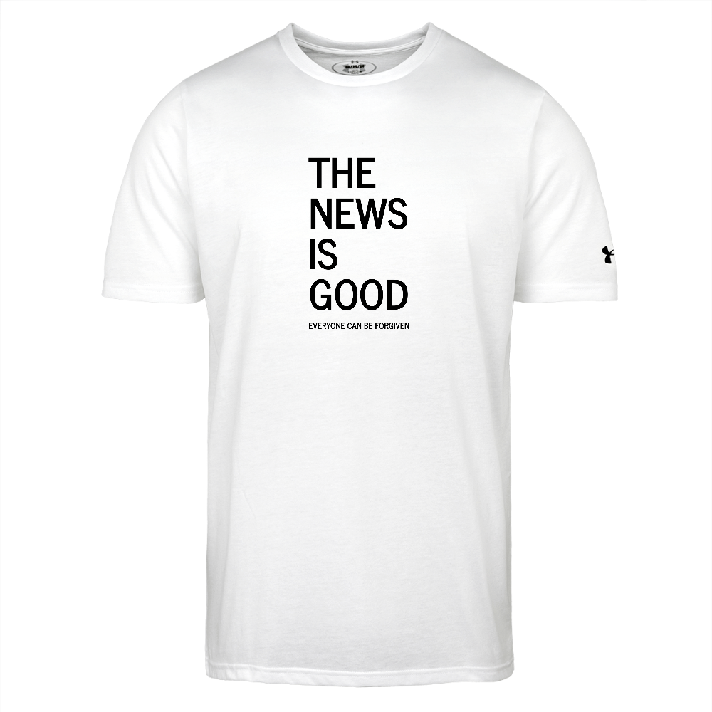 The News is Good Authentic Under Armour Men's Athletic 2.0 Christian T-Shirt - white