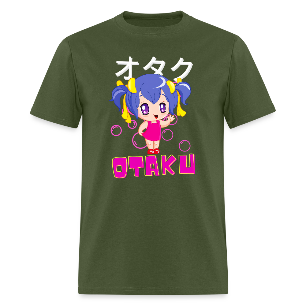 Otaku English Japanese Anime Fan Girl Premium Unisex T-Shirt - military green
