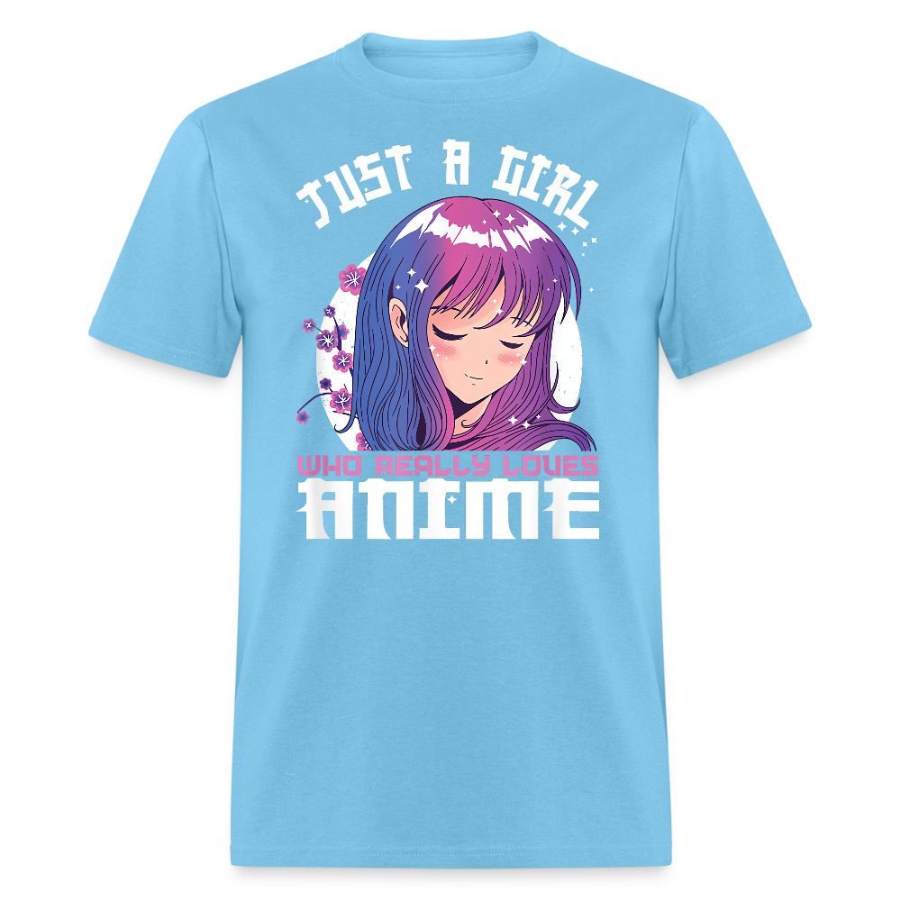 Just A Girl Who Really Loves Anime Premium Unisex T-Shirt - aquatic blue