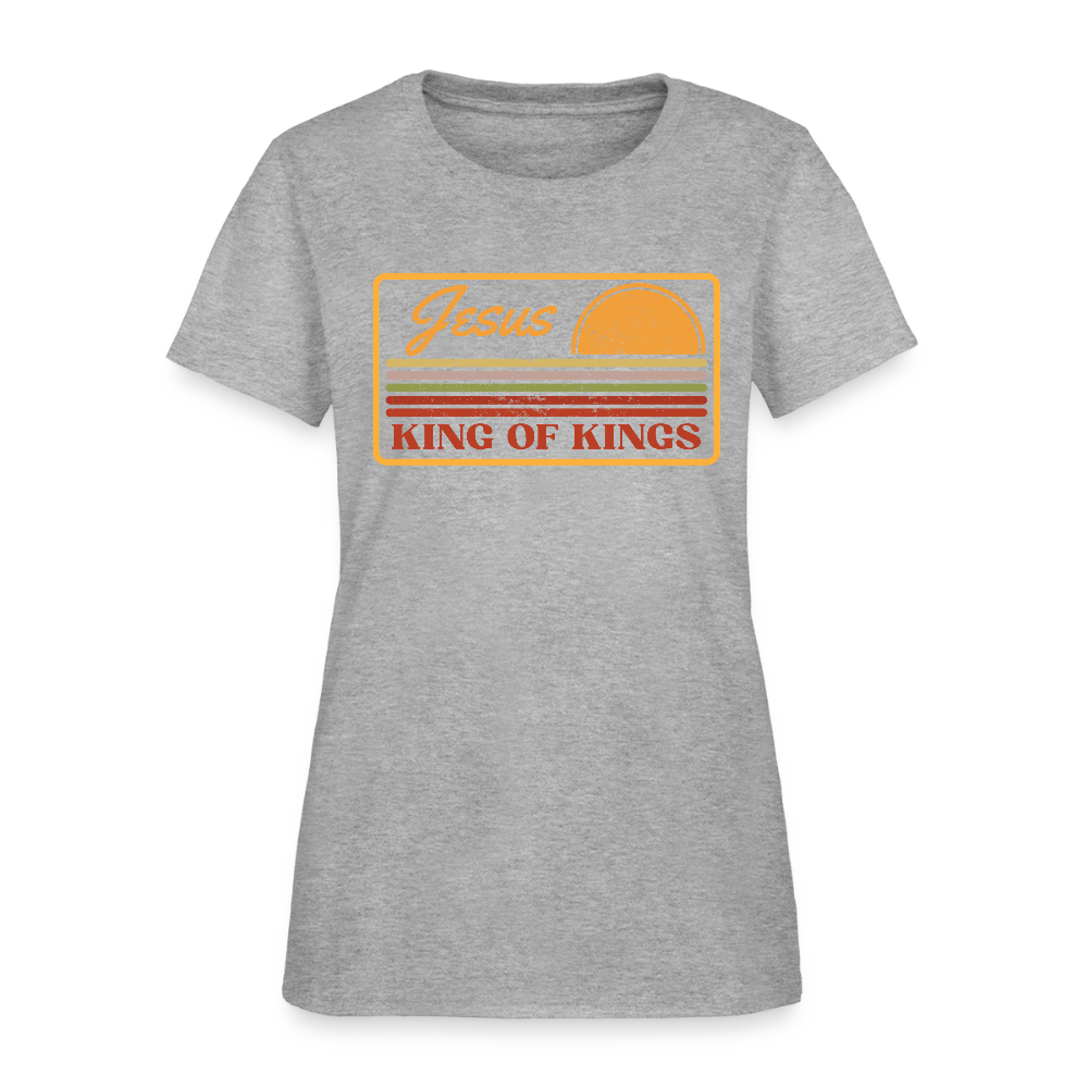 Jesus King of Kings Christian Women's T-Shirt - heather gray