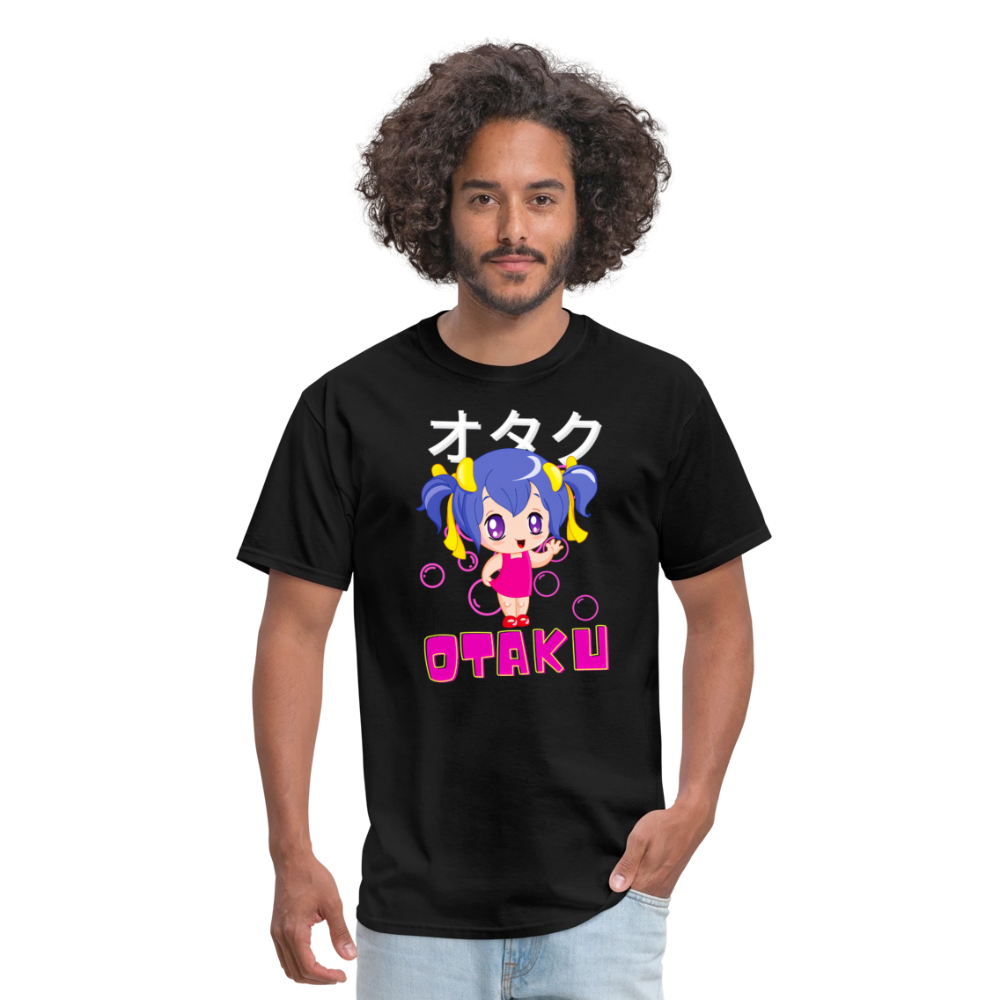 Otaku English Japanese Anime Fan Girl Premium Unisex T-Shirt - black