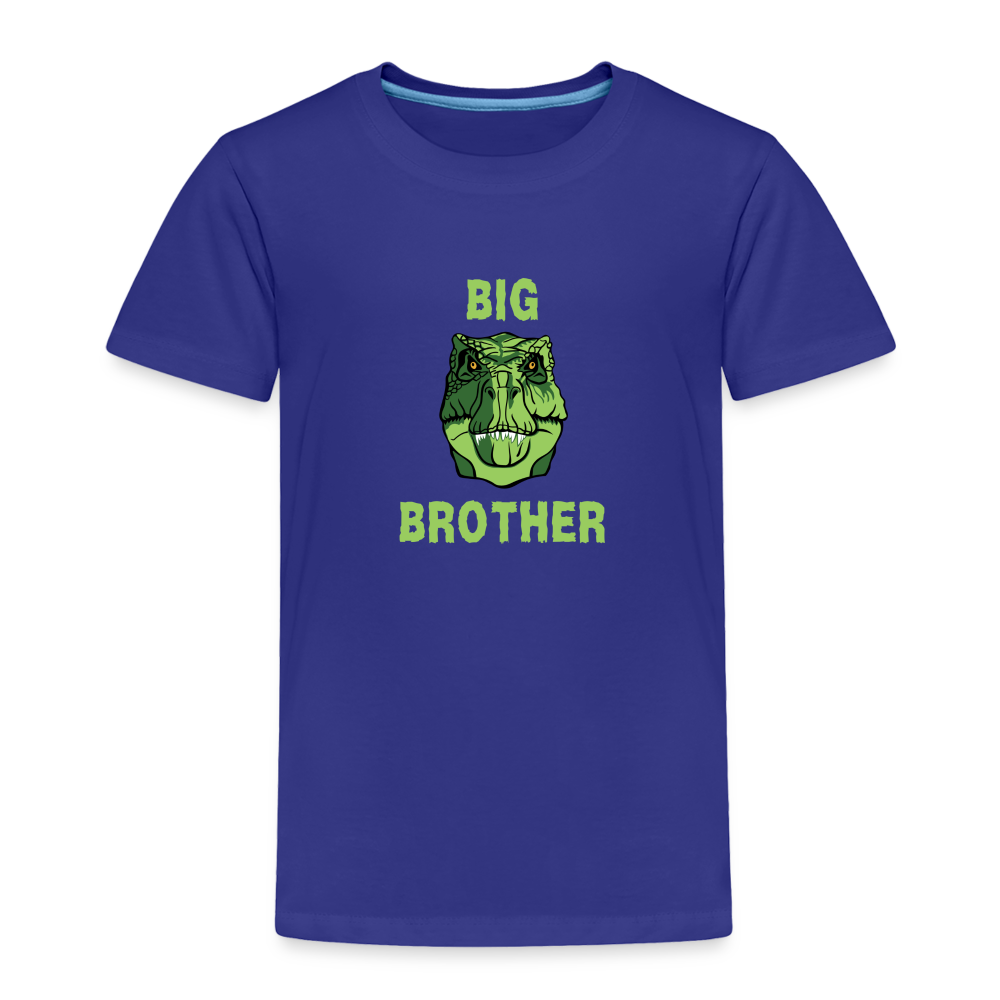 Toddler Big Brother Dinosaur Face T-Shirt - royal blue