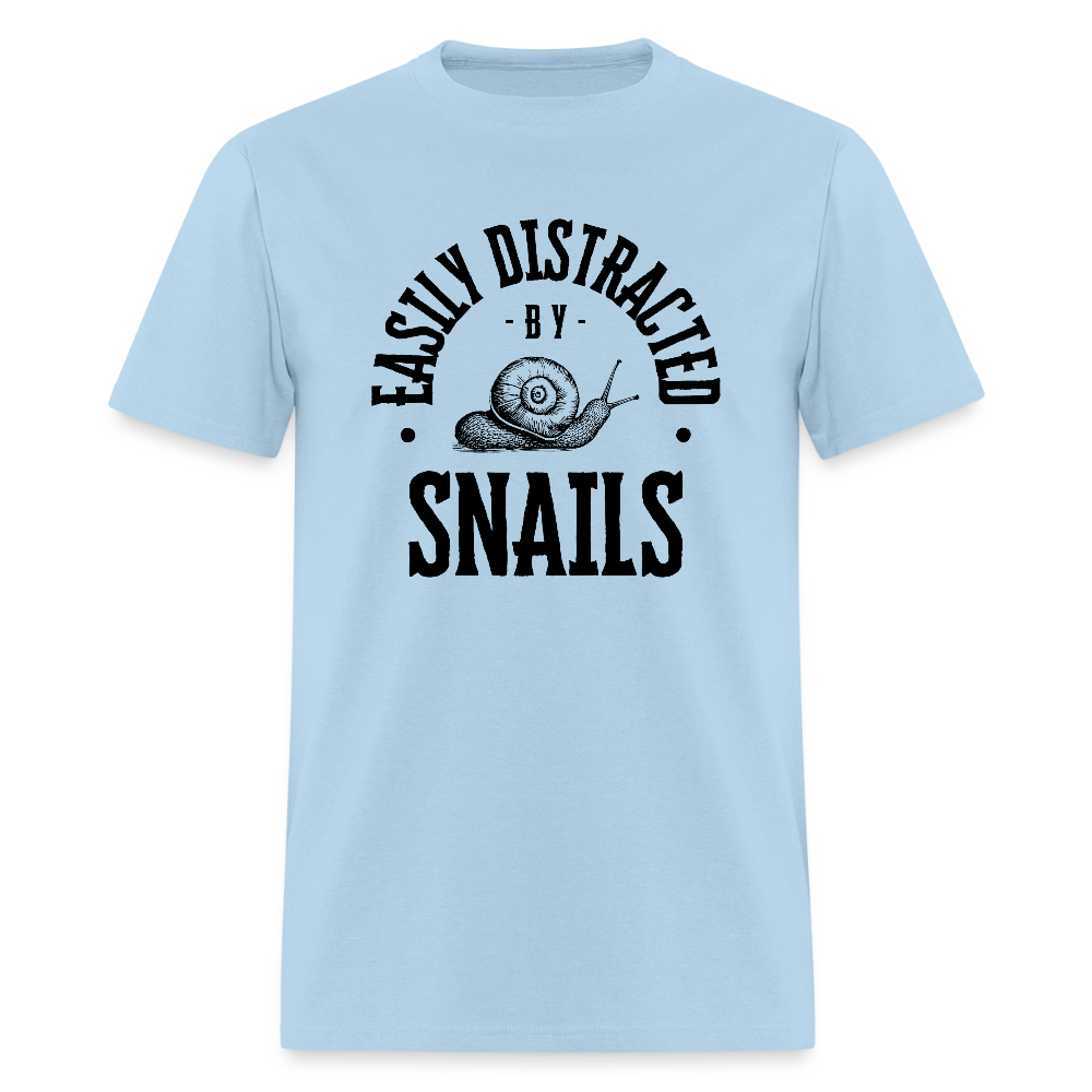 Easily Distracted By Snails Funny Unisex T-Shirt - powder blue