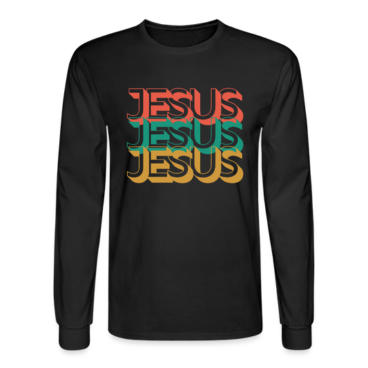 Jesus Jesus Jesus Christian Unisex Long Sleeve T-Shirt - black