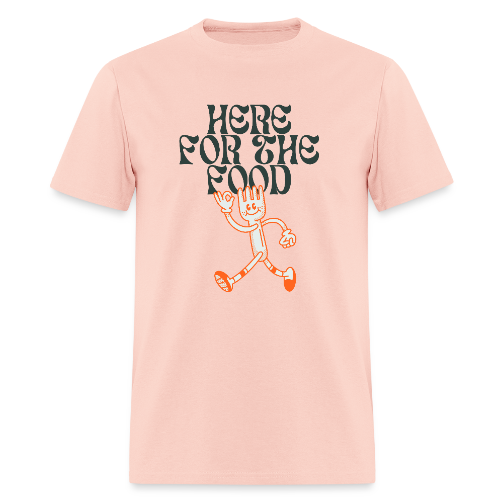 Here For The Food Funny Unisex T-Shirt - blush pink