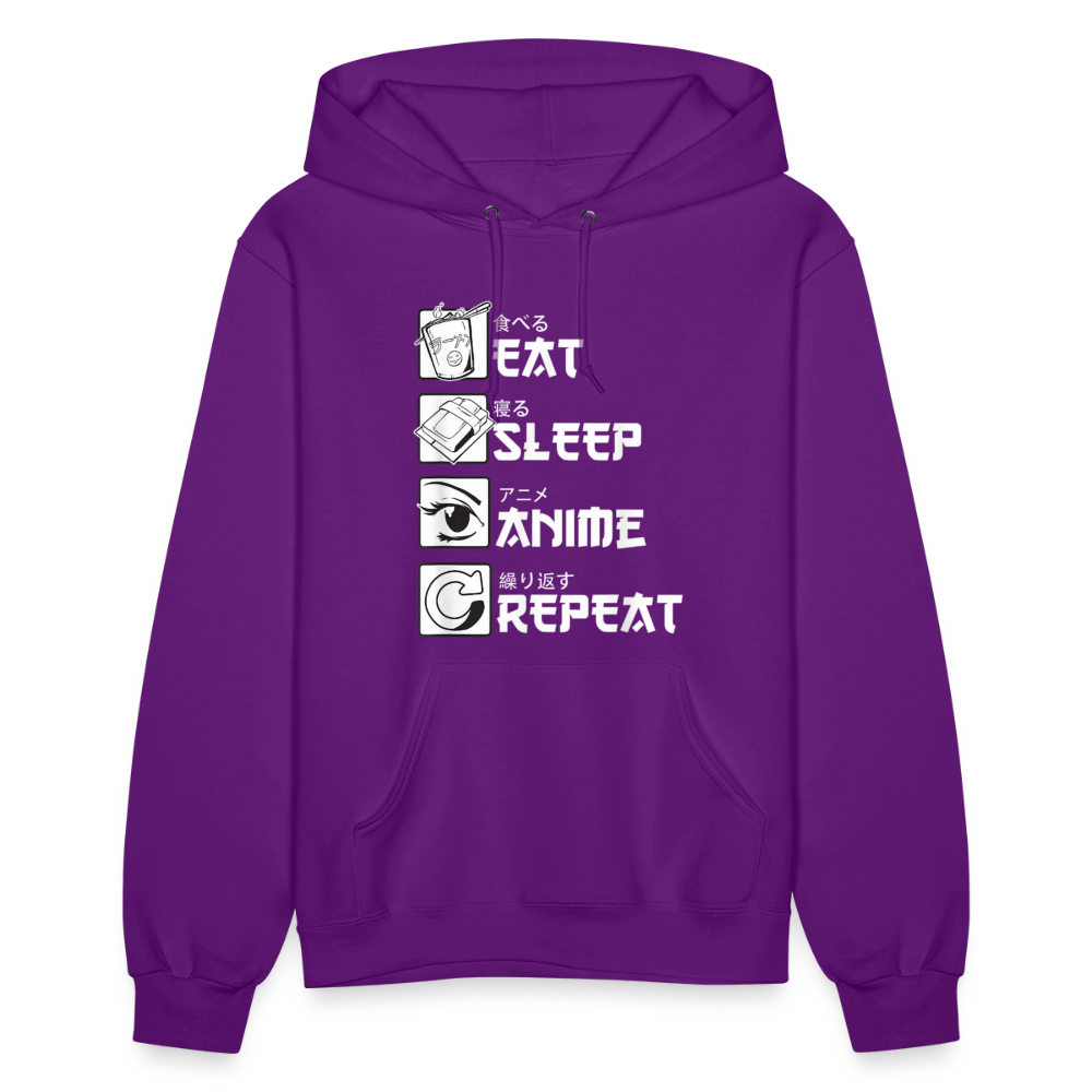 Eat Sleep Anime Repeat Premium Women's Hoodie Sweatshirt - purple