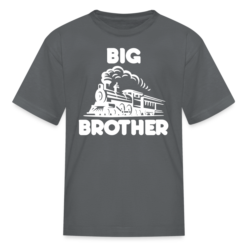 Big Brother Train Front Youth T-Shirt - charcoal