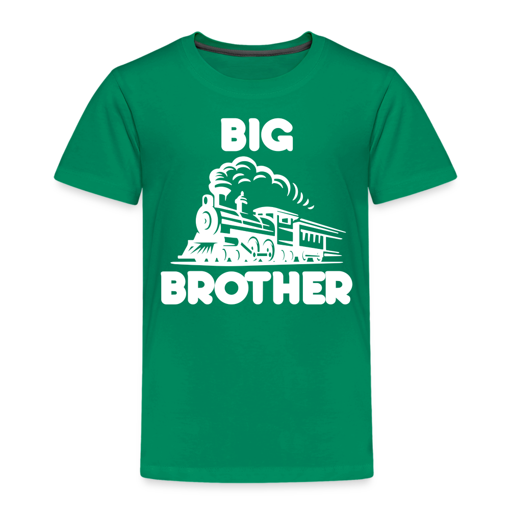 Toddler Big Brother Train Front T-Shirt - kelly green