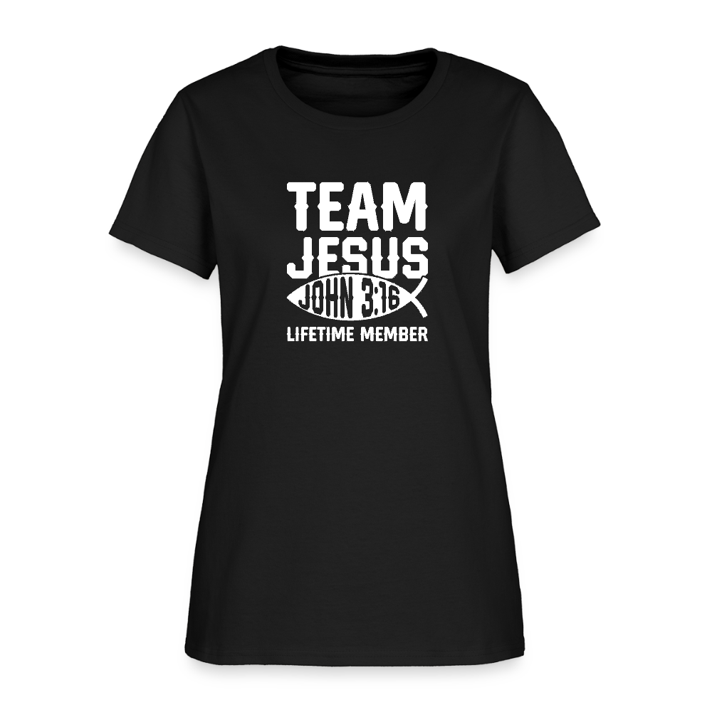 Team Jesus Lifetime Member Christian Women's T-Shirt - black