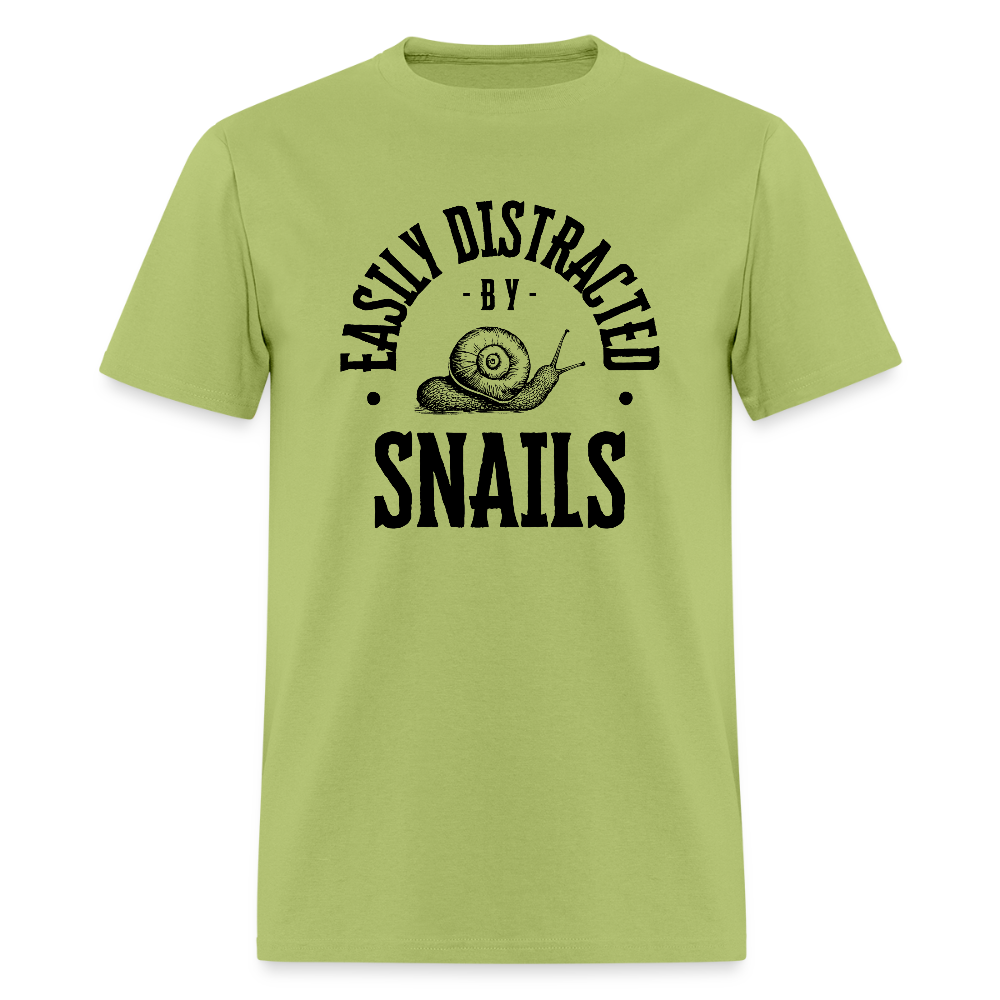Easily Distracted By Snails Funny Unisex T-Shirt - kiwi