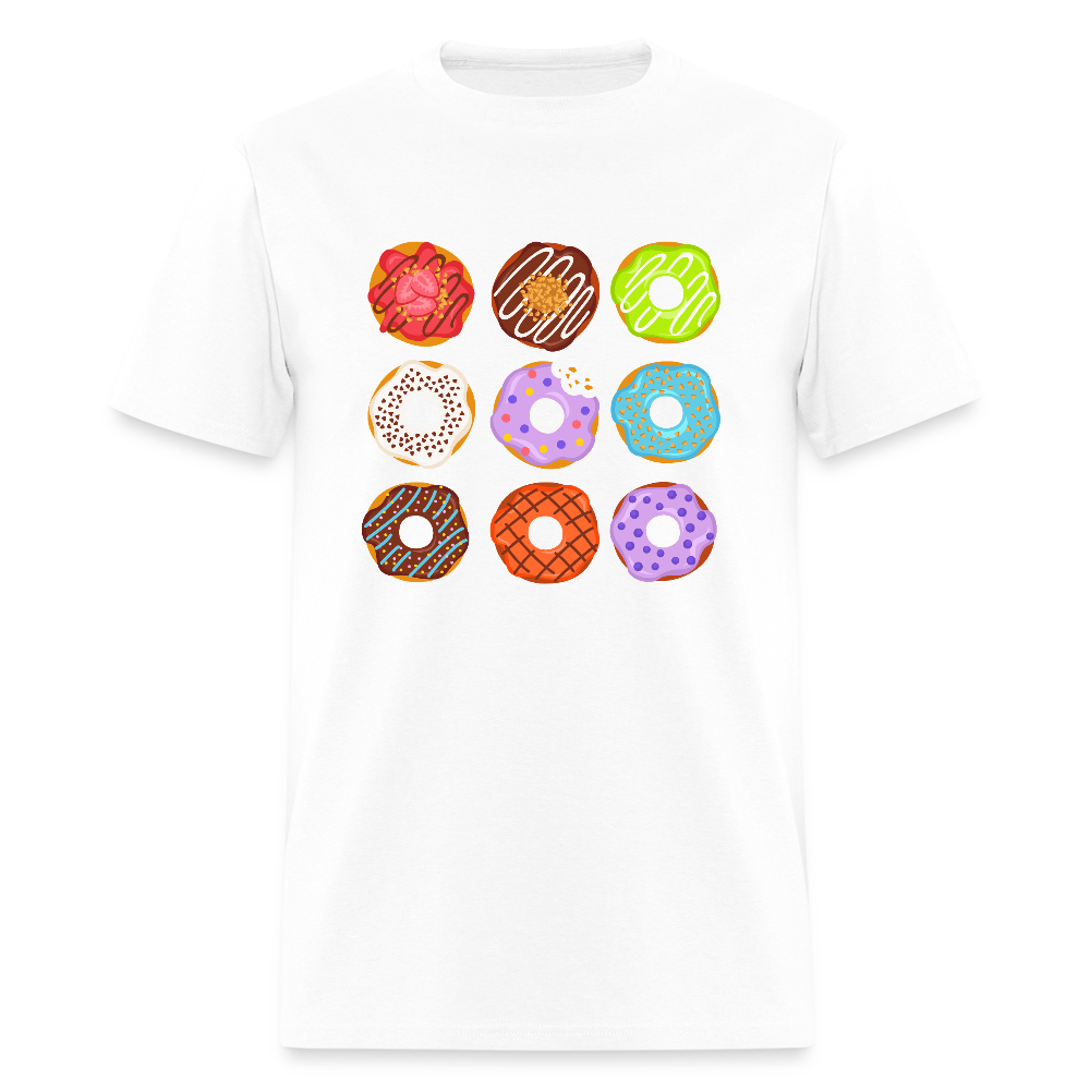 Nine Donuts Funny Unisex T-Shirt - white