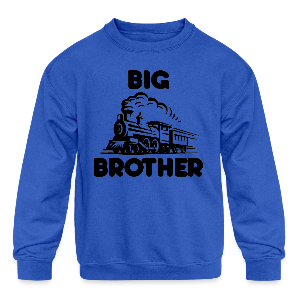 Youth Big Brother Train Crewneck Sweatshirt - royal blue
