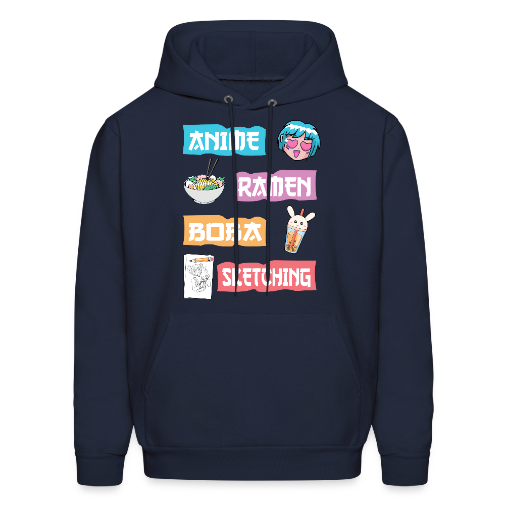 Anime Ramen Boba Sketching Anime Lover Unisex Hoodie - navy