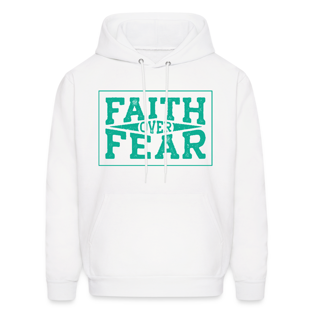 Faith Over Fear Retro Unisex Christian Hoodie Sweatshirt - white