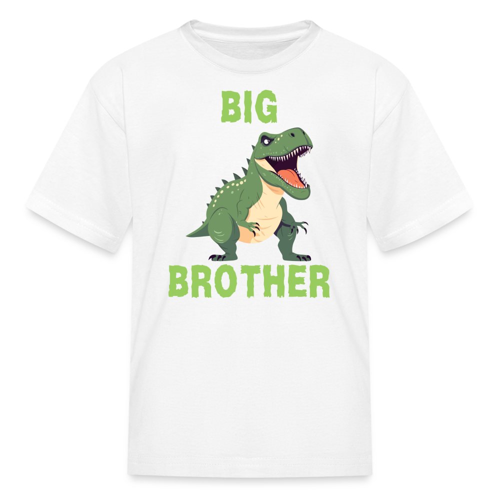 Youth Big Brother T-Rex Dinosaur T-Shirt - white