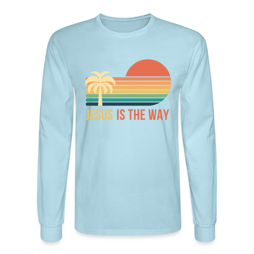 Jesus is the Way Christian Unisex Long Sleeve T-Shirt - powder blue
