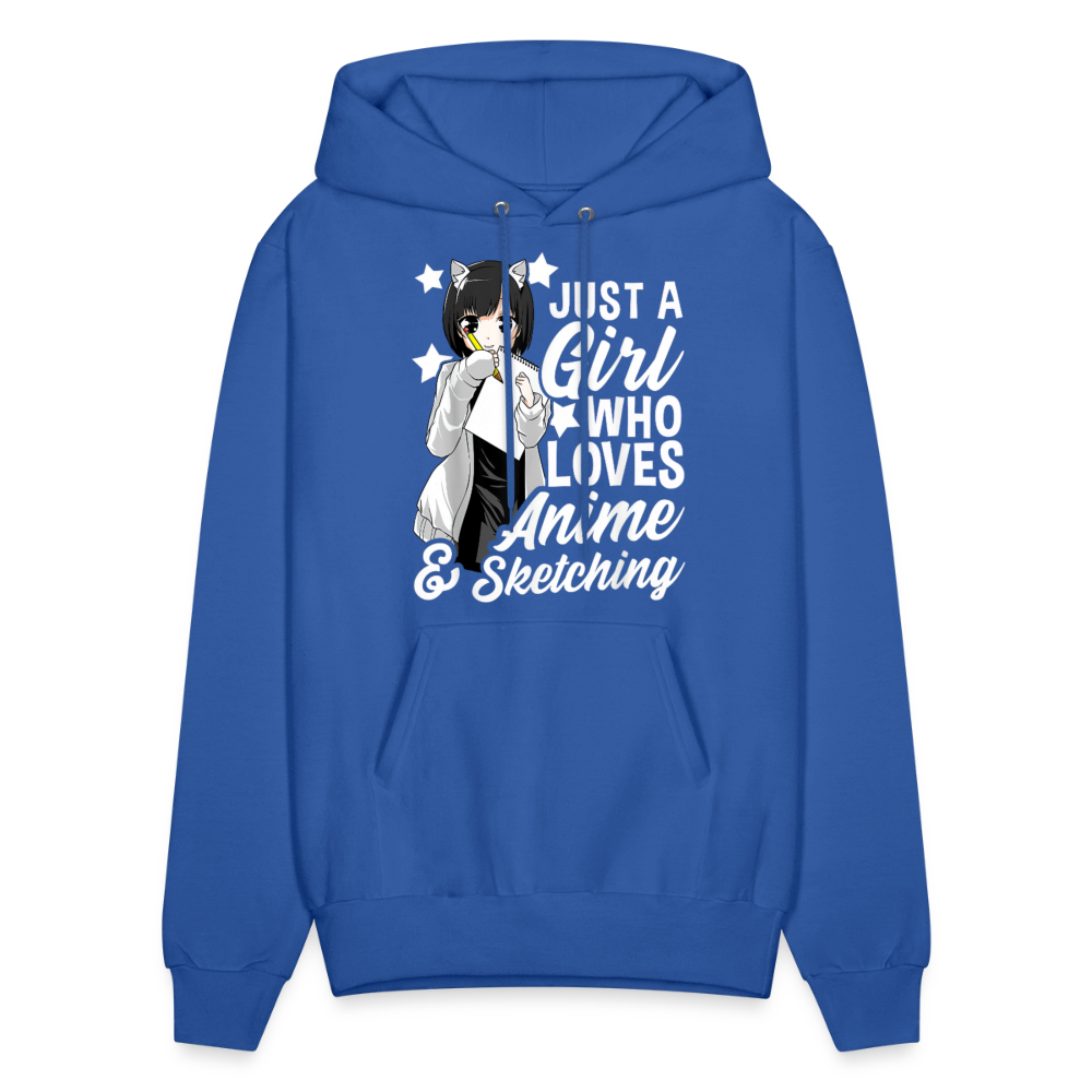 Just A Girl Who Loves Anime & Sketching Anime Lover Unisex Hoodie Sweatshirt - royal blue