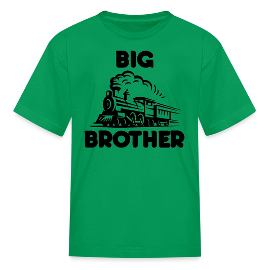 Youth Big Brother Train Front T-Shirt - kelly green