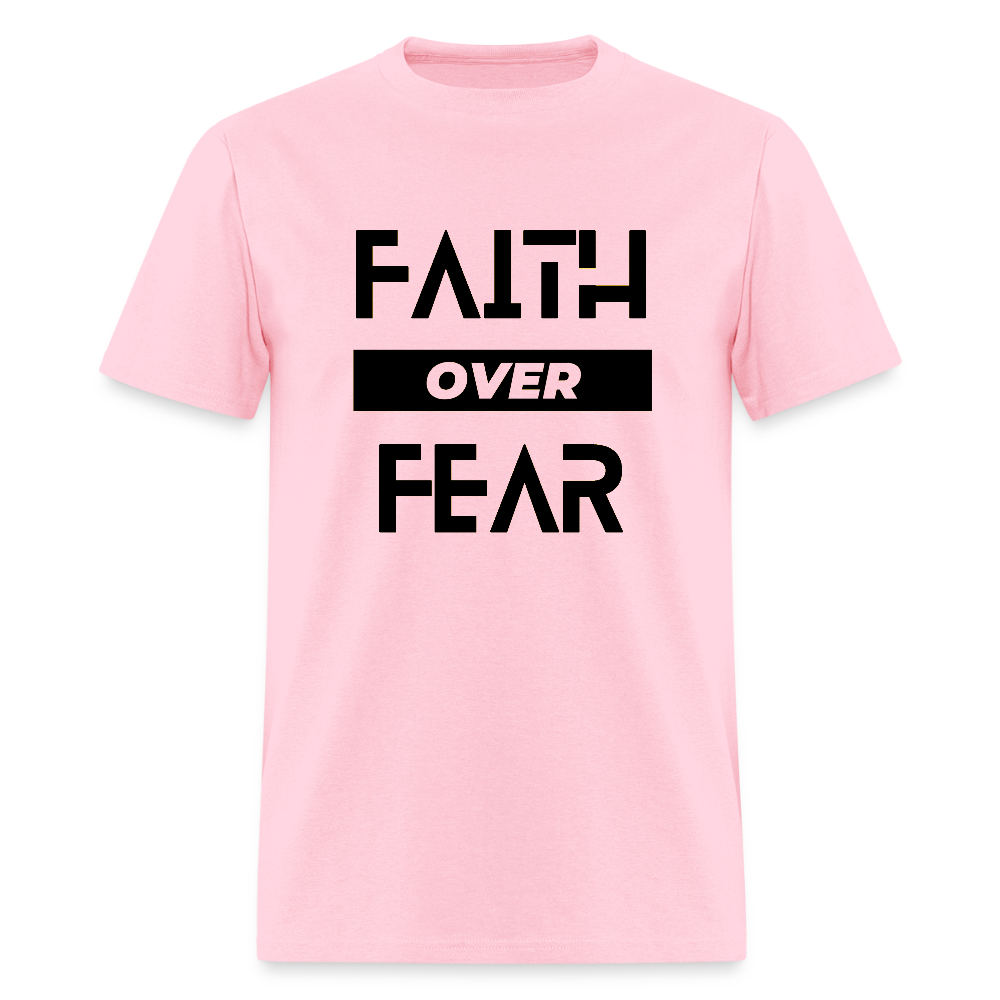Faith Over Fear Block Christian Unisex T-Shirt - pink