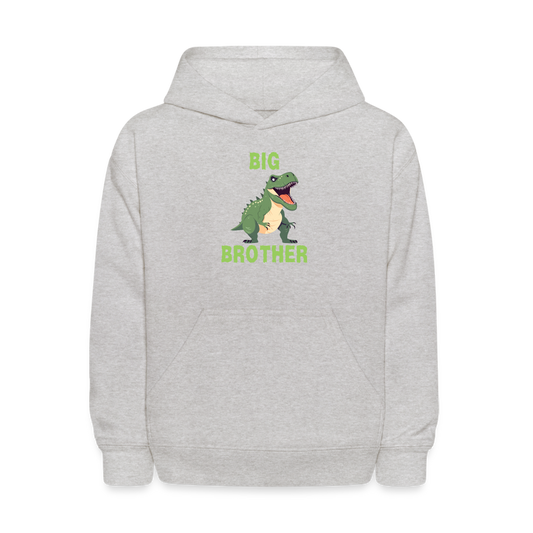 Youth Big Brother T-Rex Dinosaur Hoodie Sweatshirt - heather gray