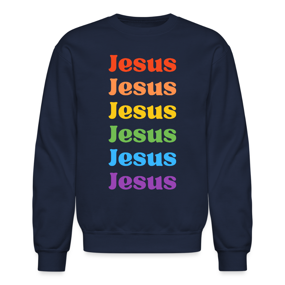 Jesus Jesus Christian Unisex Crewneck Sweatshirt - navy